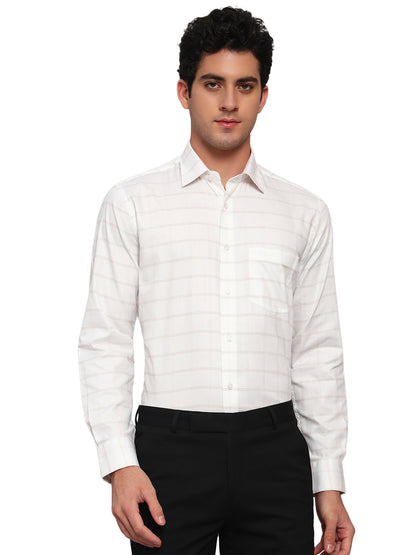 Formal Shirt for Men l Breathable & Soft with Color Fastness Regular Fit Spread Collar Neck Cotton Fabric Striped Pattern