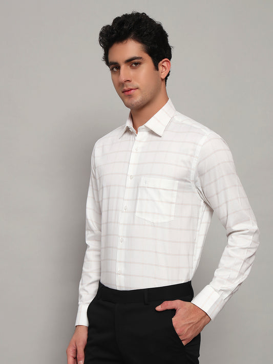 Formal Shirt for Men l Breathable & Soft with Color Fastness Regular Fit Spread Collar Neck Cotton Fabric Striped Pattern