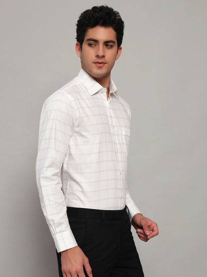 Formal Shirt for Men l Breathable & Soft with Color Fastness Regular Fit Spread Collar Neck Cotton Fabric Striped Pattern