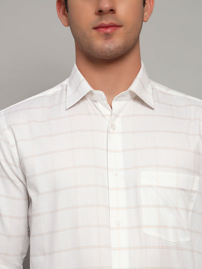 Formal Shirt for Men l Breathable & Soft with Color Fastness Regular Fit Spread Collar Neck Cotton Fabric Striped Pattern