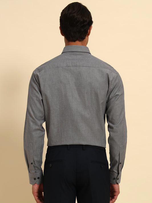 Formal Shirt for Men l Breathable & Soft with Color Fastness Regular Fit Spread Collar Neck Cotton Fabric Self Design Pattern