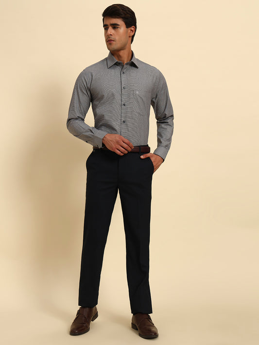 Formal Shirt for Men l Breathable & Soft with Color Fastness Regular Fit Spread Collar Neck Cotton Fabric Self Design Pattern