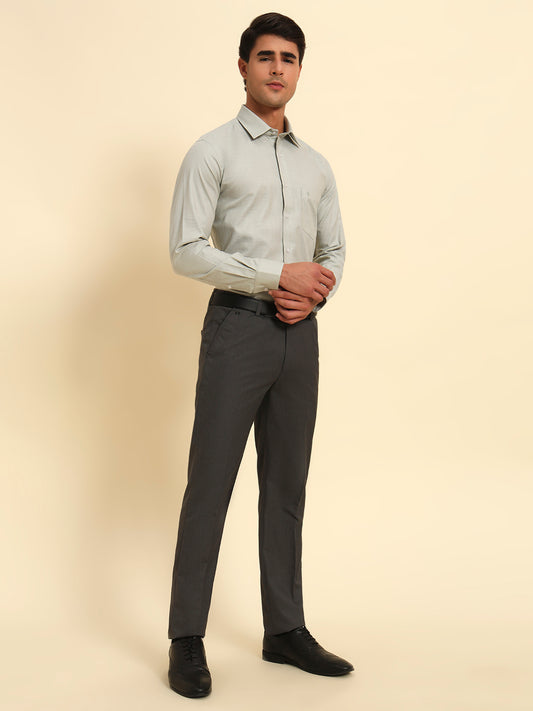 Formal Shirt for Men l Breathable & Soft with Color Fastness Regular Fit Spread Collar Neck Cotton Fabric Self Design Pattern