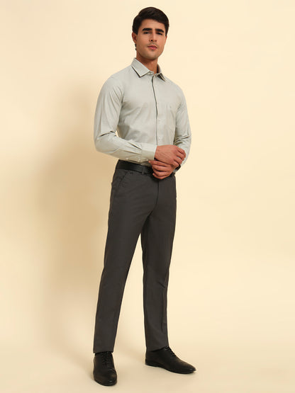 Formal Shirt for Men l Breathable & Soft with Color Fastness Regular Fit Spread Collar Neck Cotton Fabric Self Design Pattern