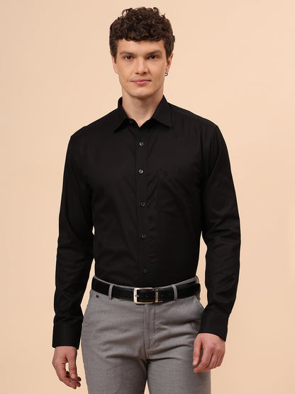 Formal Shirt for Men l Breathable & Soft with Color Fastness Regular Fit Spread Collar Neck Cotton Fabric Solid Pattern