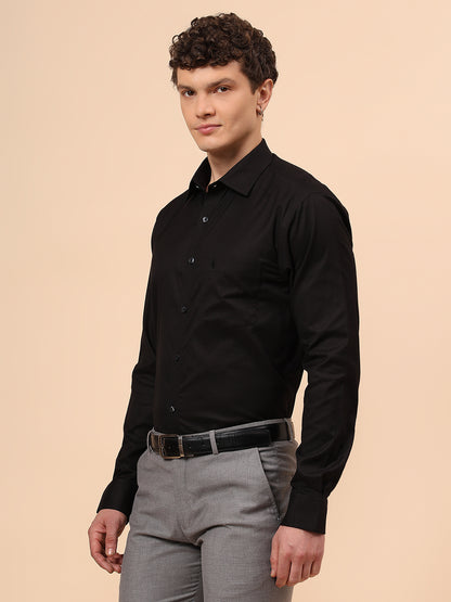 Formal Shirt for Men l Breathable & Soft with Color Fastness Regular Fit Spread Collar Neck Cotton Fabric Solid Pattern