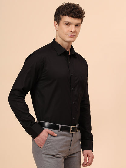 Formal Shirt for Men l Breathable & Soft with Color Fastness Regular Fit Spread Collar Neck Cotton Fabric Solid Pattern