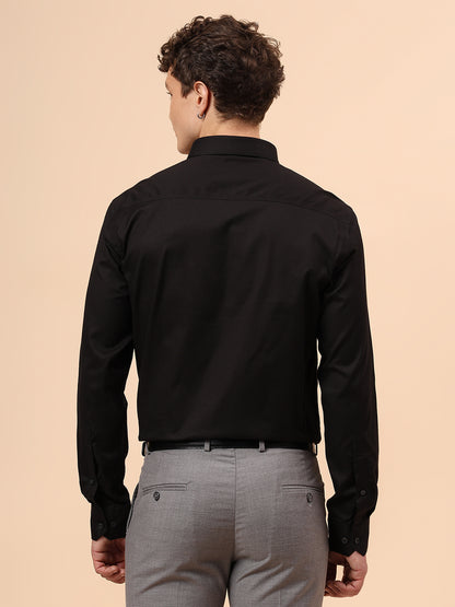 Formal Shirt for Men l Breathable & Soft with Color Fastness Regular Fit Spread Collar Neck Cotton Fabric Solid Pattern