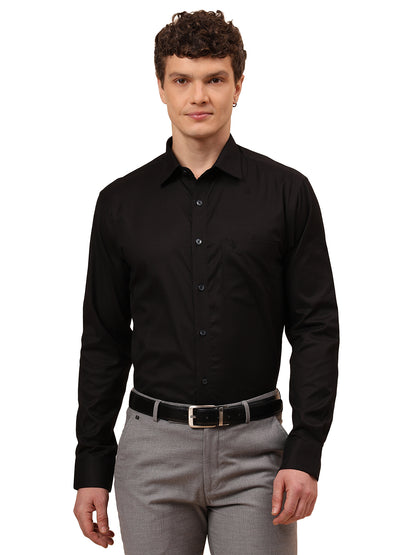Formal Shirt for Men l Breathable & Soft with Color Fastness Regular Fit Spread Collar Neck Cotton Fabric Solid Pattern