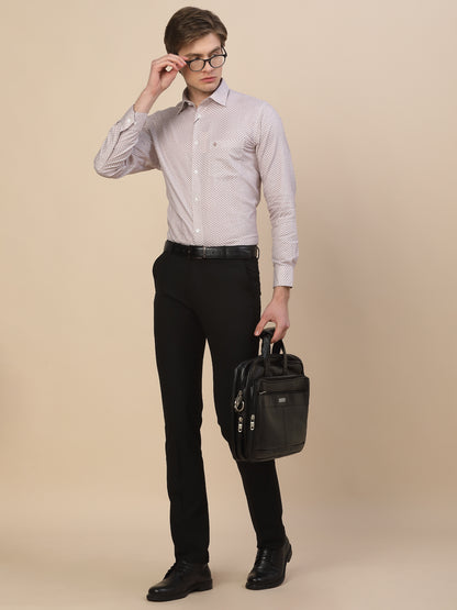 Formal Shirt for Men | Breathable & Soft with Color Fastness Regular Fit Spread Collar Neck Cotton Fabric Printed Pattern