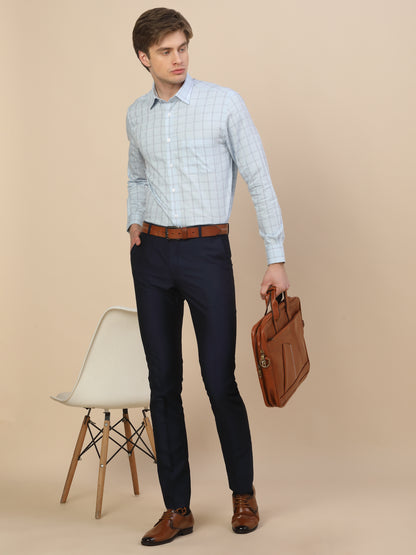Formal Shirt for Men | Breathable & Soft with Color Fastness Regular Fit Spread Collar Neck Cotton Fabric Check Pattern