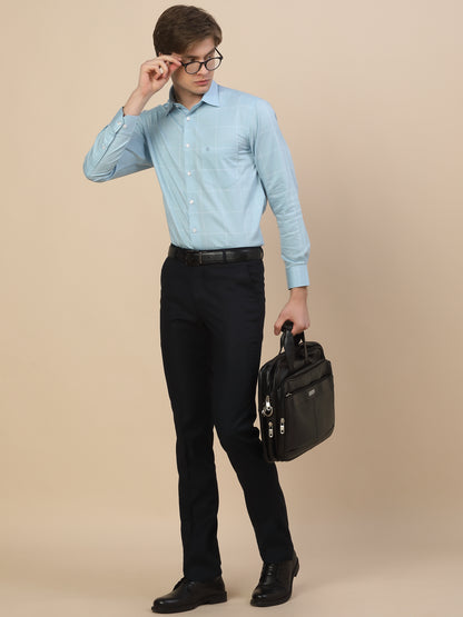 Formal Shirt for Men | Breathable & Soft with Color Fastness Regular Fit Spread Collar Neck Cotton Fabric Check Pattern