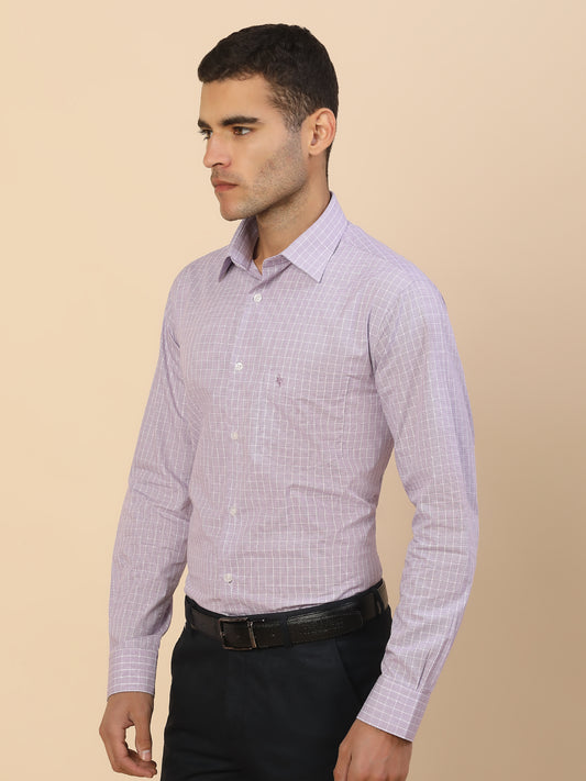 Men's Stylish Checkered Formal Shirt | Regular Fit | Full Sleeve | Pure Cotton | Smart Formal Wear