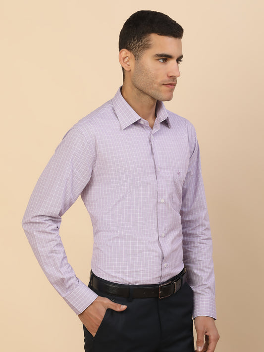 Men's Stylish Checkered Formal Shirt | Regular Fit | Full Sleeve | Pure Cotton | Smart Formal Wear