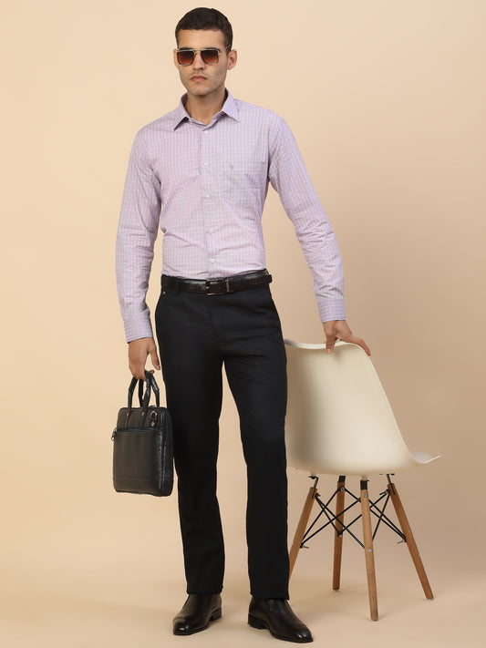 Men's Stylish Checkered Formal Shirt | Regular Fit | Full Sleeve | Pure Cotton | Smart Formal Wear