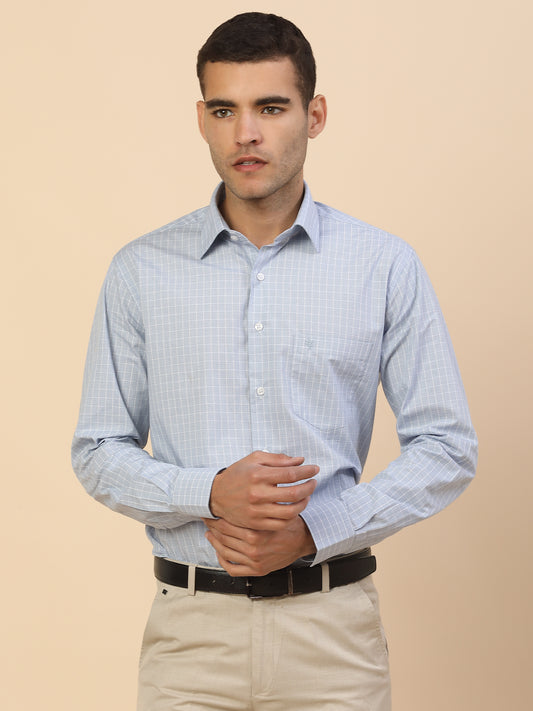 Men's Stylish Checkered Formal Shirt | Regular Fit | Full Sleeve | Pure Cotton | Smart Formal Wear