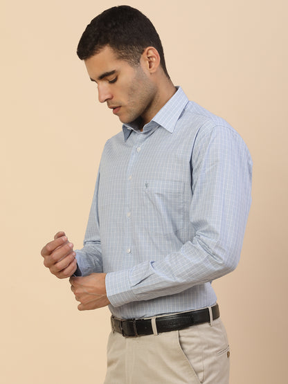 Men's Stylish Checkered Formal Shirt | Regular Fit | Full Sleeve | Pure Cotton | Smart Formal Wear