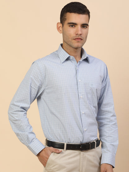 Men's Stylish Checkered Formal Shirt | Regular Fit | Full Sleeve | Pure Cotton | Smart Formal Wear