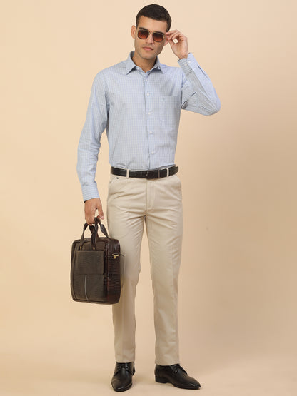 Men's Stylish Checkered Formal Shirt | Regular Fit | Full Sleeve | Pure Cotton | Smart Formal Wear