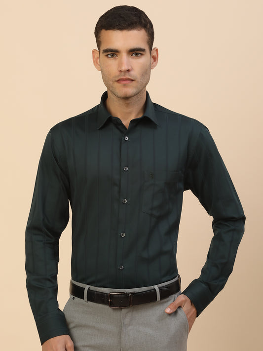 Men's Stylish Striped Formal Shirt | Regular Fit | Full Sleeve | Pure Cotton | Smart Formal Wear