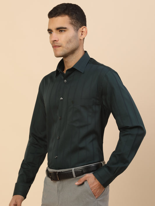 Men's Stylish Striped Formal Shirt | Regular Fit | Full Sleeve | Pure Cotton | Smart Formal Wear
