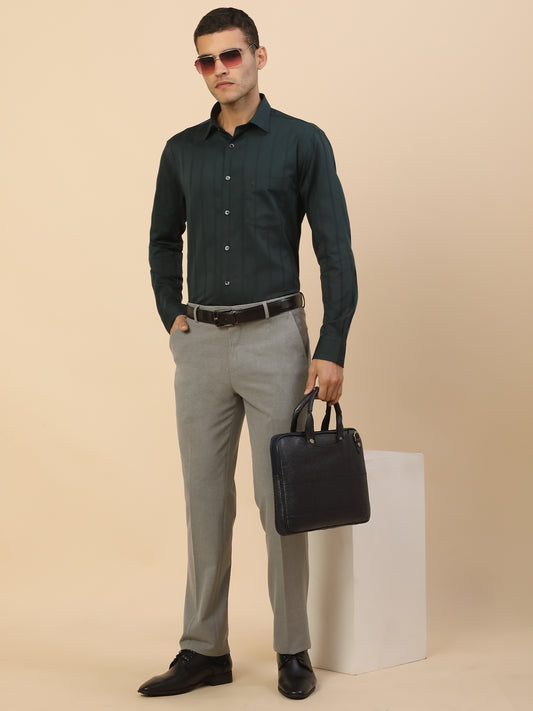 Men's Stylish Striped Formal Shirt | Regular Fit | Full Sleeve | Pure Cotton | Smart Formal Wear