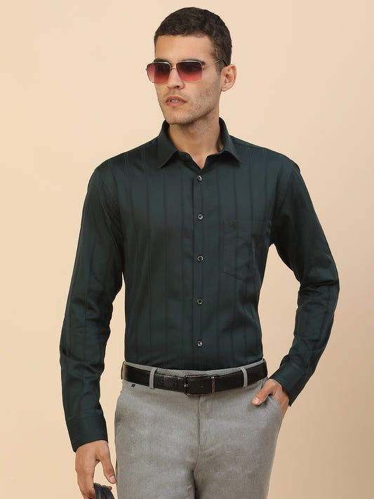 Men's Stylish Striped Formal Shirt | Regular Fit | Full Sleeve | Pure Cotton | Smart Formal Wear