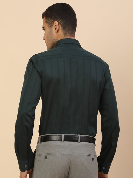 Men's Stylish Striped Formal Shirt | Regular Fit | Full Sleeve | Pure Cotton | Smart Formal Wear