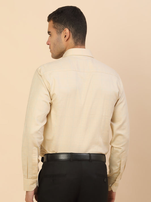 Men's Stylish Checkered Formal Shirt | Regular Fit | Full Sleeve | Pure Cotton | Smart Formal Wear