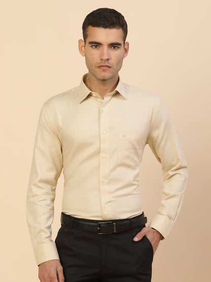 Men's Stylish Checkered Formal Shirt | Regular Fit | Full Sleeve | Pure Cotton | Smart Formal Wear