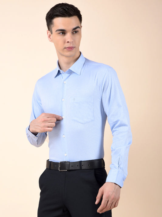 Formal Shirt for Men | Breathable & Soft with Color Fastness Slim Cotton Fabric Self Design Pattern