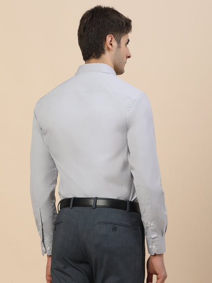 Formal Shirt for Men | Breathable & Soft with Color Fastness Regular Fit Spread Collar Neck Poly Cotton Fabric Solid Pattern