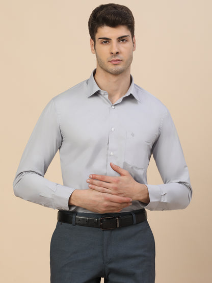 Formal Shirt for Men | Breathable & Soft with Color Fastness Regular Fit Spread Collar Neck Poly Cotton Fabric Solid Pattern