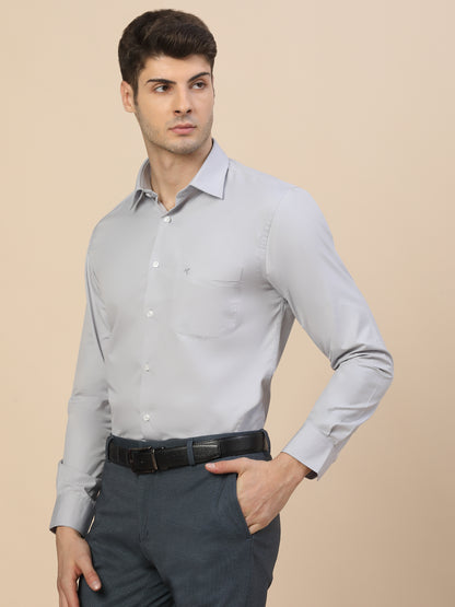 Formal Shirt for Men | Breathable & Soft with Color Fastness Regular Fit Spread Collar Neck Poly Cotton Fabric Solid Pattern