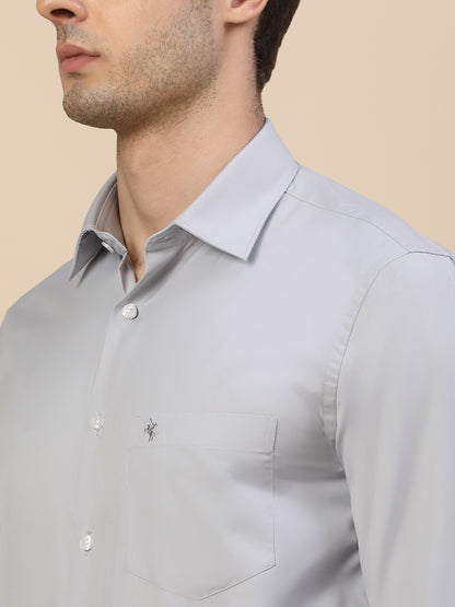 Formal Shirt for Men | Breathable & Soft with Color Fastness Regular Fit Spread Collar Neck Poly Cotton Fabric Solid Pattern