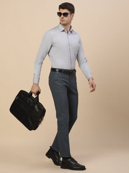 Formal Shirt for Men | Breathable & Soft with Color Fastness Regular Fit Spread Collar Neck Poly Cotton Fabric Solid Pattern