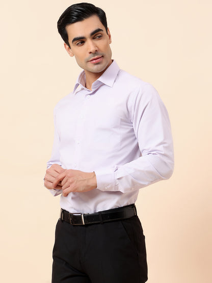 Formal Shirt for Men | Breathable & Soft with Color Fastness Slim Fit Spread Collar Poly Cotton Fabric Solid Pattern