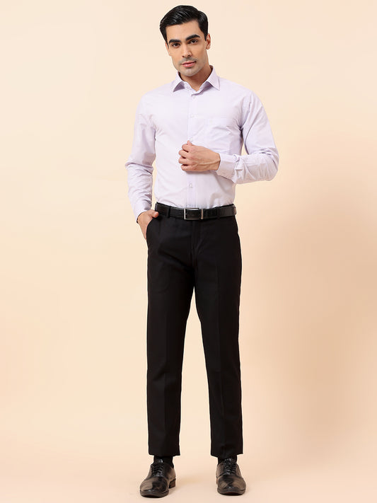 Formal Shirt for Men | Breathable & Soft with Color Fastness Slim Fit Spread Collar Poly Cotton Fabric Solid Pattern