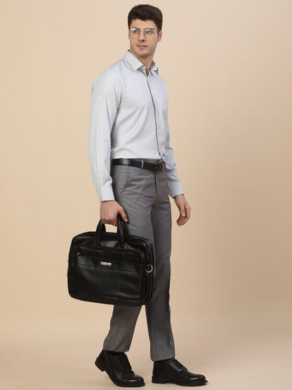 Formal Shirt for Men | Breathable & Soft with Color Fastness Regular Fit Spread Collar Neck Poly Cotton Fabric Self Design Pattern