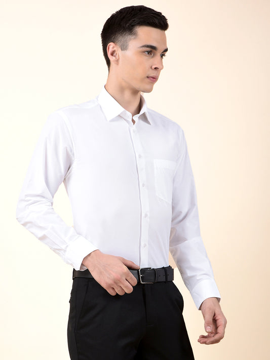 Formal Shirt for Men | Breathable & Soft with Color Fastness Regular Poly Cotton Fabric Solid Pattern