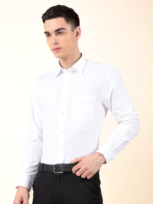 Formal Shirt for Men | Breathable & Soft with Color Fastness Regular Poly Cotton Fabric Solid Pattern