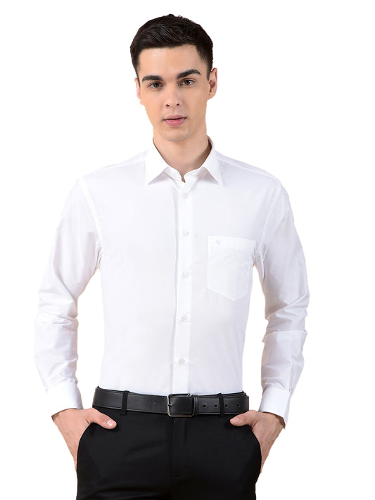 Formal Shirt for Men | Breathable & Soft with Color Fastness Regular Poly Cotton Fabric Solid Pattern
