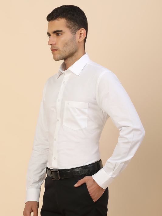 Men's Stylish Self Design Formal Shirt | Regular Fit | Full Sleeve | Pure Cotton | Smart Formal Wear