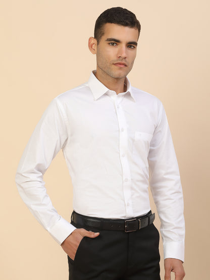 Men's Stylish Self Design Formal Shirt | Regular Fit | Full Sleeve | Pure Cotton | Smart Formal Wear