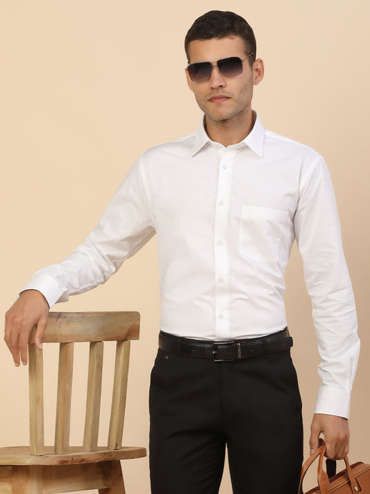 Men's Stylish Self Design Formal Shirt | Regular Fit | Full Sleeve | Pure Cotton | Smart Formal Wear