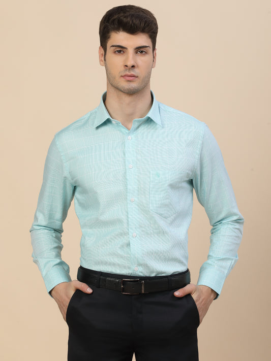 Formal Shirt for Men | Breathable & Soft with Color Fastness Regular Fit Spread Collar Neck Cotton Fabric Check Pattern