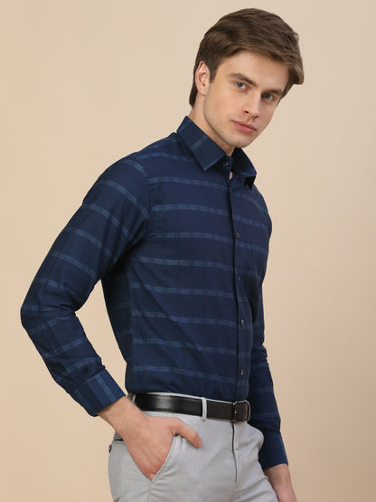 Formal Shirt for Men | Breathable & Soft with Color Fastness Regular Fit Spread Collar Neck Cotton Fabric Check Pattern