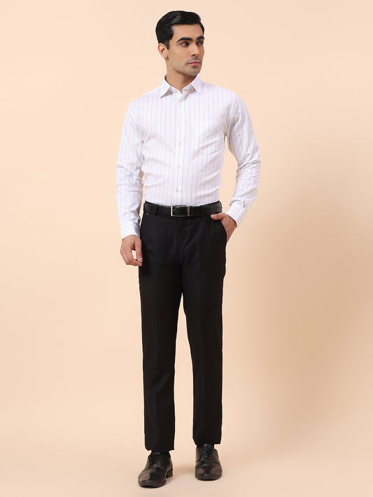 Formal Shirt for Men | Breathable & Soft with Color Fastness Slim Fit Spread Collar Cotton Fabric Striped Pattern