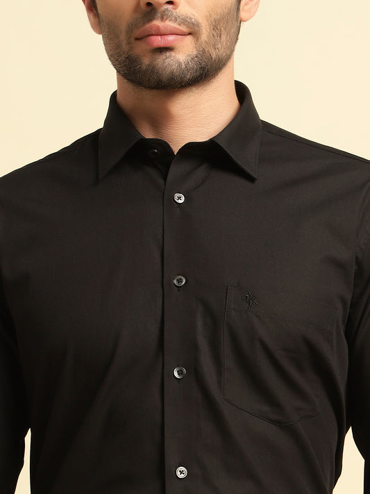 Formal Shirt for Men | Breathable & Soft with Color Fastness Regular Fit Spread Collar Neck Cotton Fabric Solid Pattern