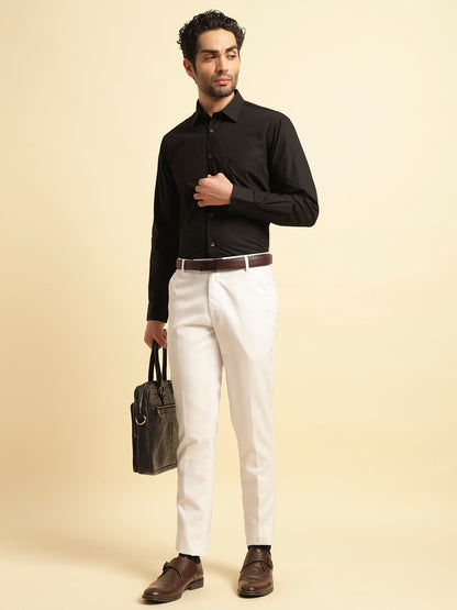 Formal Shirt for Men | Breathable & Soft with Color Fastness Regular Fit Spread Collar Neck Cotton Fabric Solid Pattern